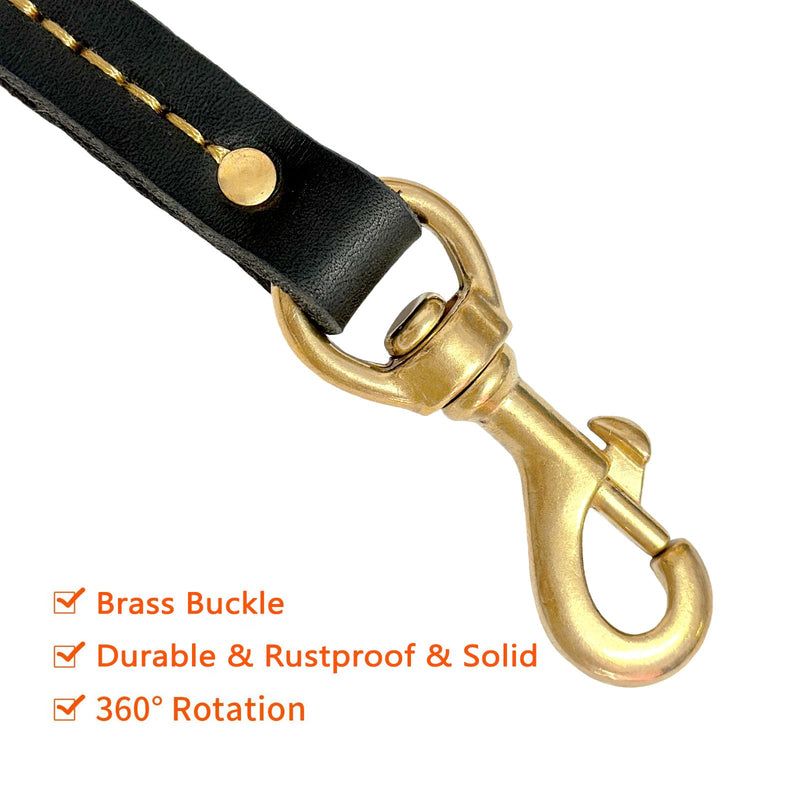 Guiding Star Leather Dog Leash 4ft, Dog Leashes for Large Dogs Heavy Duty, Soft Handmade Leather Training Leash for Small Medium & Large Dogs (4ftx3/4inch, Black) 4ft x 3/4 inch - PawsPlanet Australia