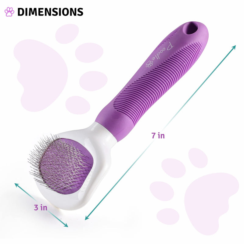 Poodle Pet Bundle - Detangling Pet Comb for Removing Matted Fur, Knots, and Tangles + Slicker Brush for Small and Large Dogs Pet Hair Remover, Safe and Gentle for Dogs and Cats - PawsPlanet Australia