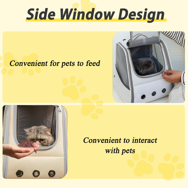 Tomtary Breathable Cat Carrier Backpack Pet Carrier for Small Dogs Multi-entrance Front Pack for Kitten Puppy Rucksack Carrying Airline Approved for Travel Hiking Camping Use Up to 16 Lbs