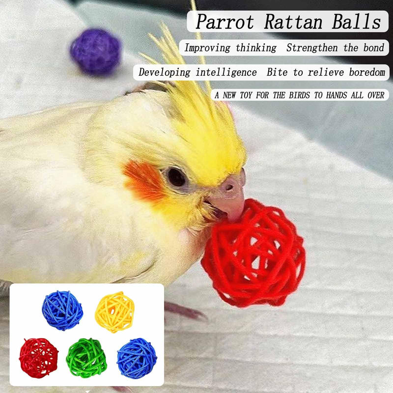 8 PCS Natural Wood Bird Perches Stand for Cage, 5 PCS Parrot Rattan Balls, Wooden Hanging Multi-Branch Perches Platform, Hammock Swing Toy for Parakeets, Budgies, Cockatiels, Conures, Macaws (13 PCS) - PawsPlanet Australia