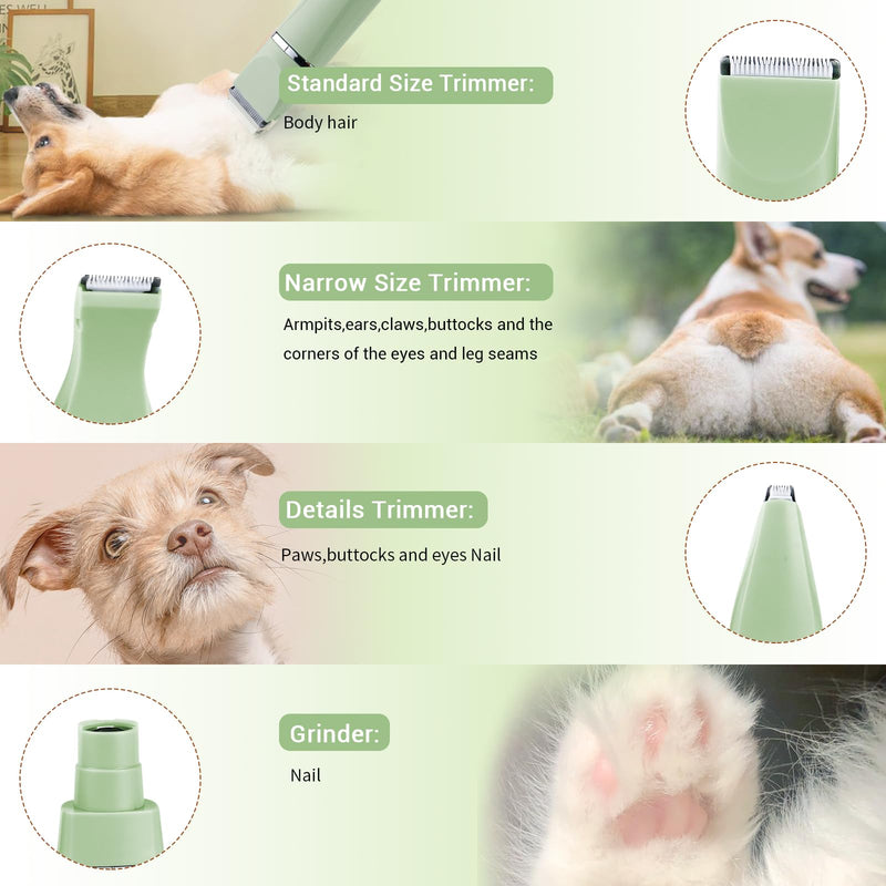 Dog Cat Hair Clippers Grooming Kit with Nail Grinder,4-in-1 Electric pet Clippers for Dogs,Low Noise USB Rechargeable Cordless for Dogs Cat,for Cats and Other Pets - PawsPlanet Australia