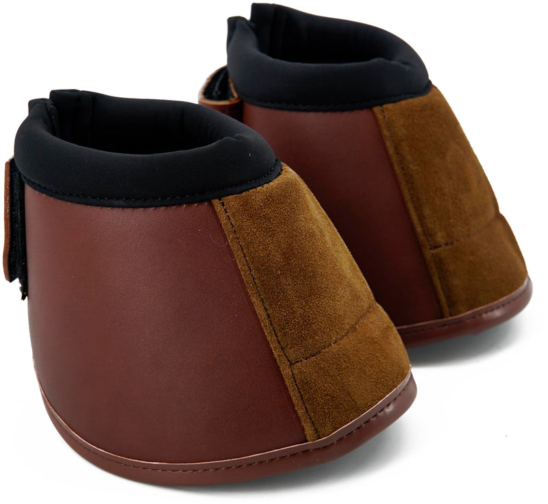 Jeereal No Turn Bell Boots Hoof Protection,Shock Absorbing, Water-Repellent,with Anti-Spin Fastening System |Neoprene,Waterproof Cloth,Genuine Leather (Coffee, Cob (Medium)) Cob (Medium) Coffee