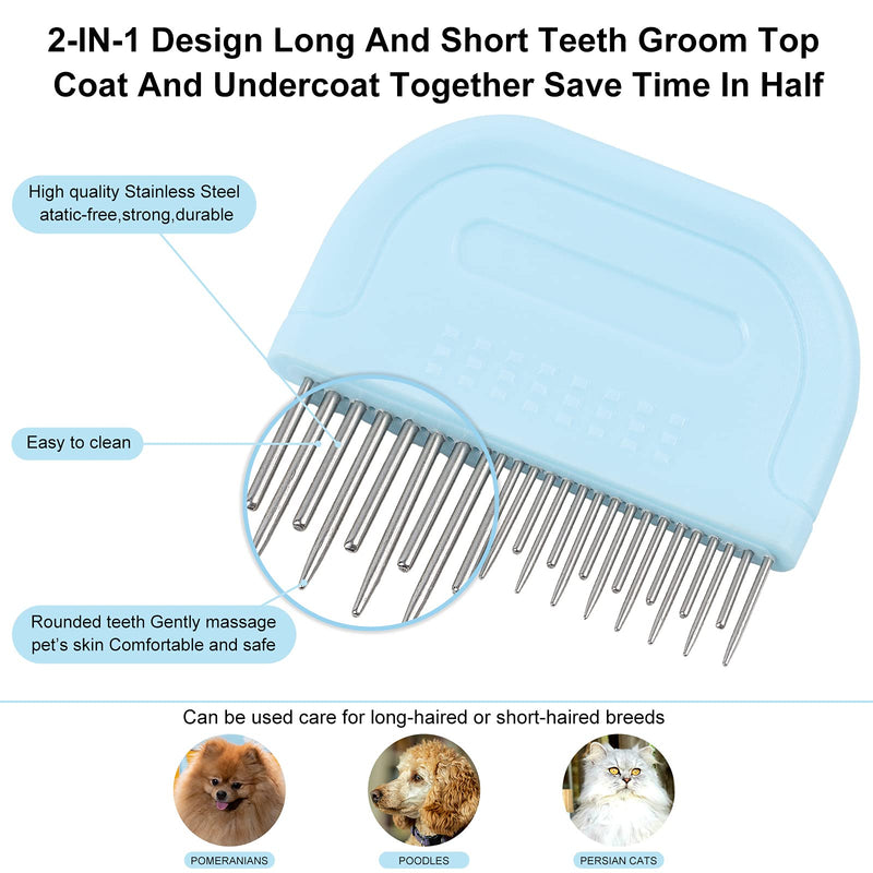 Cat Comb, Cat Grooming Supplies Laiannwell Pet Hair Removal Massaging Comb, Removing Matted Fur for Cat/Dog/Bunny, Perfect for Long and Short Hair Knots & Tangles - PawsPlanet Australia