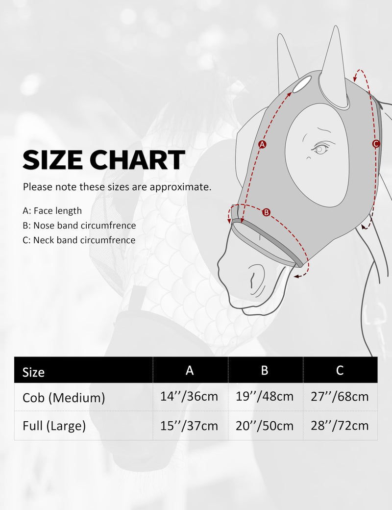 Harrison Howard Stretch Fly Mask with Forelock Opening and Patterns Comfortable Breathable Snug Fitting Horse Fly Mask Luminous Stars L