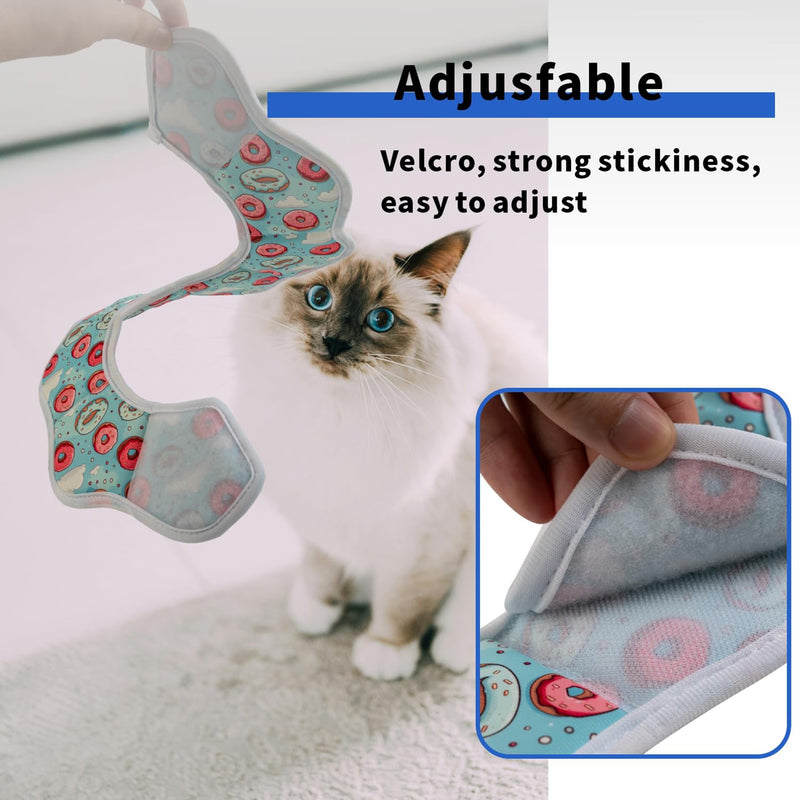 Soft Cat Cone Collar,Pet Recovery Collar,Comfortable Lightweight Elizabethan Collar for Small Dog Cat Prevent from Licking Wounds (Medium/Donut Pattern) Large / donut pattern - PawsPlanet Australia
