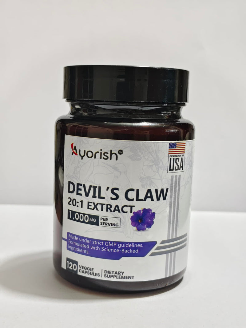 Devils Claw Root Extract 1000mg | 120 Capsules| Devils Claw Herbal Supplement | Non-GMO, Gluten Free Supplement