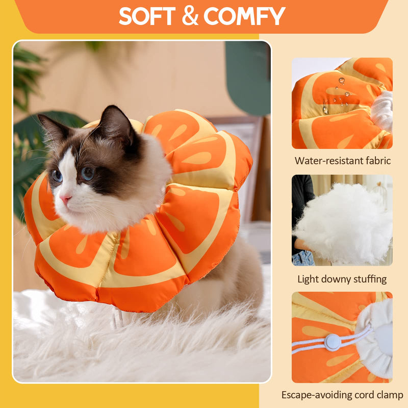 Avont Cat Cone Collar Soft, Adjustable Recovery E Collar Alternative for Cats Kittens Puppies, Elizabethan Neck Cone of Shame to Prevent Licking Biting After Surgery Protect Wounds -Tangerine(S) Tangerine Small (under 6.6lb) - PawsPlanet Australia
