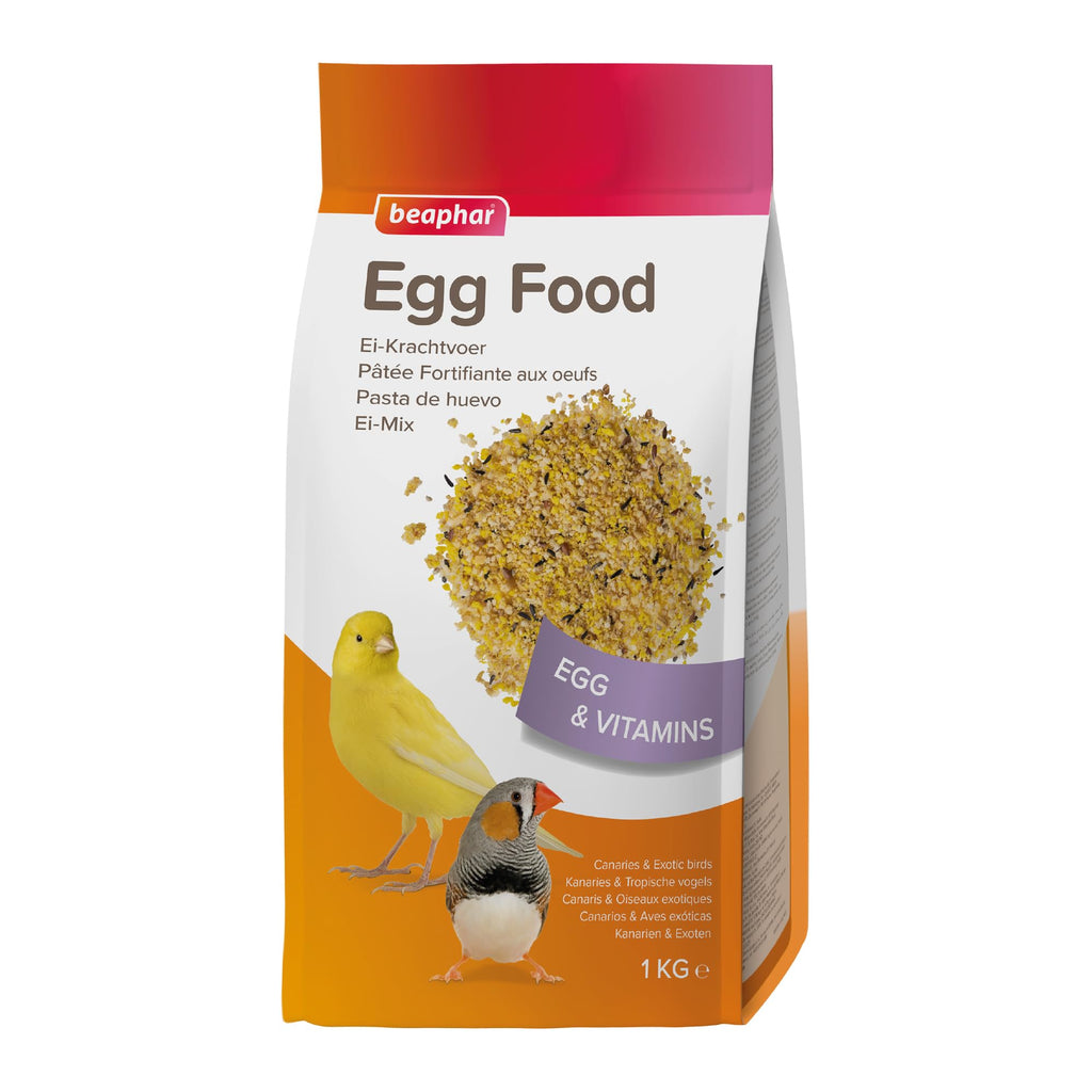 Beaphar | Egg Food for Birds | Daily Complementary Food for Canaries & Exotic Birds | High in Protein | Contains Essential Vitamins | Delicious Taste & Smell | 1kg - PawsPlanet Australia