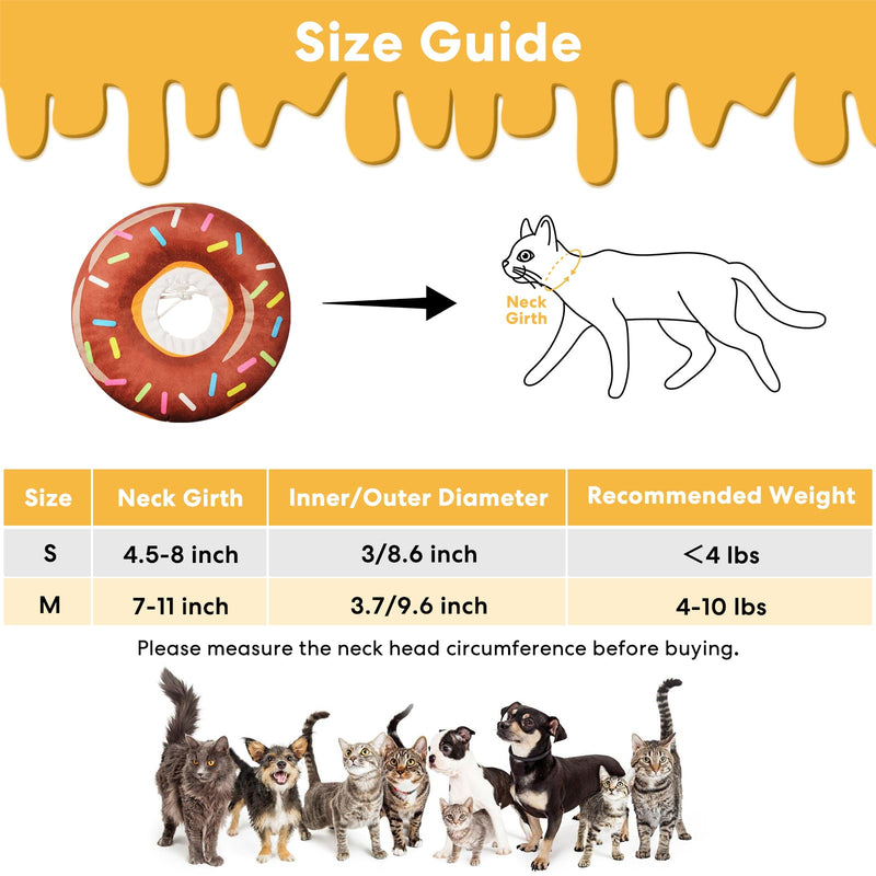 Cat Cone Collar Soft, Cat Donut Collar, Adjustable Cat Surgery Collar for Wound Healing, Elizabeth Collars are Suitable for Cats, Kittens, Puppies, Puppies After Surgery S - PawsPlanet Australia