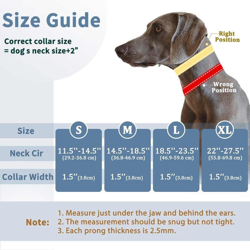 Mayerzon No Pull Dog Collar, Patented Martingale Collar for Small Medium Large Dogs with Buckle and Heavy Duty Nylon for Walking Training Hunting, Safe and Easy to Use(L, Green) Large,2.5mm,18.5"-23.5"Neck - PawsPlanet Australia