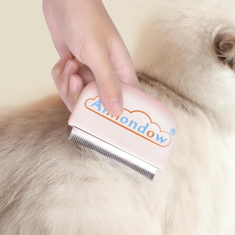 Cat Comb, Cat Brush for Shedding Grooming, Hair Removal Massaging Shell Comb for Cats Dogs Puppy Rabbit Bunny, Easy to Dematting Matted Fur Tangled Hair Undercoat, 2 PCS (Pink) Pink - PawsPlanet Australia
