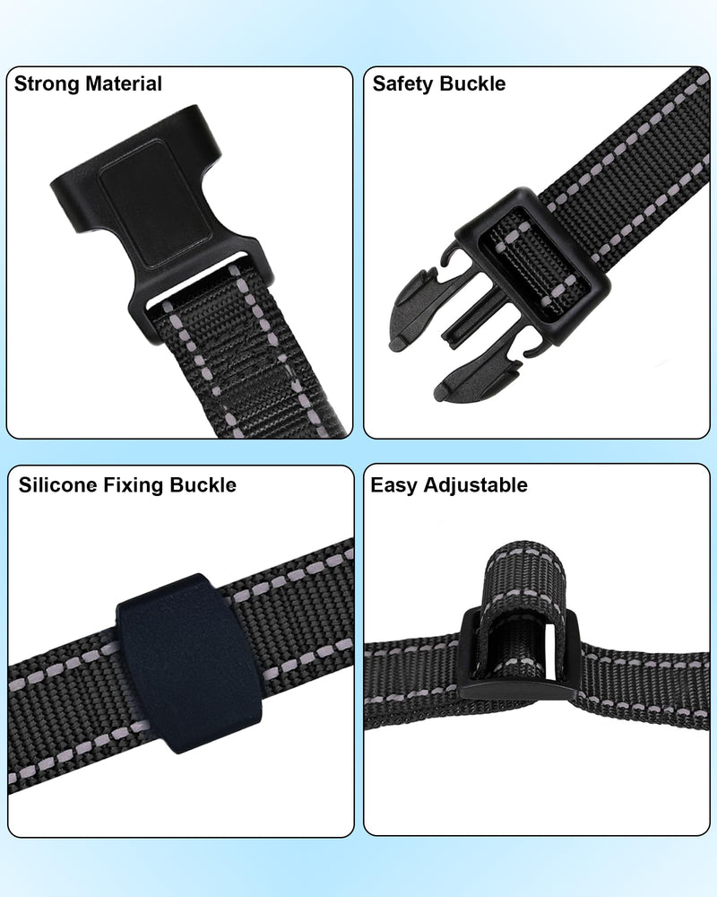 Dog Collar Replacement Strap for Shock, Bark & Training Collars - Adjustable Reflective Nylon Strap, Durable E-Collar Band Compatible with Most Training Receivers (Fits Small, Medium, Large Dogs) black - PawsPlanet Australia