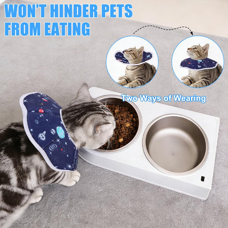 Cat Cone Collar Soft, Adjustable Cat Recovery Collar to Stop Licking Protective Cats Neck Cone After Surgery, Anti-Bite Lick Wound Healing Safety Cone for Small Animal Cats Kittens Puppies, S Blue
