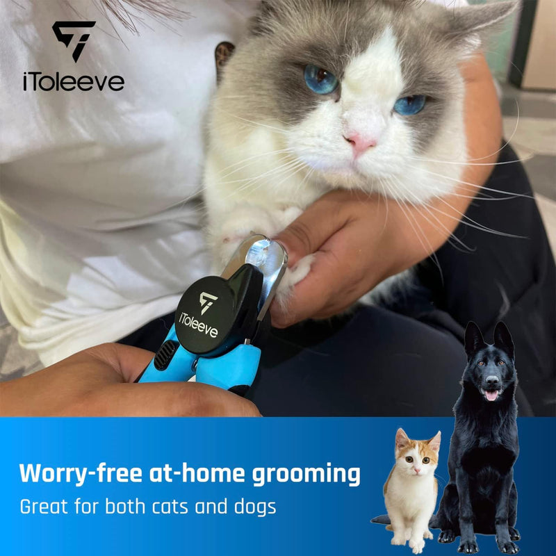 iToleeve LED Dog Nail Clipper with Light, Illuminates Nails or Bloodline for Safe and Easy Trimmers, Extra Sharp for Hard Claws, Quick Sensor, Safety Guard, Avoid Over Cutting Toenail, for Cat & Dog - PawsPlanet Australia