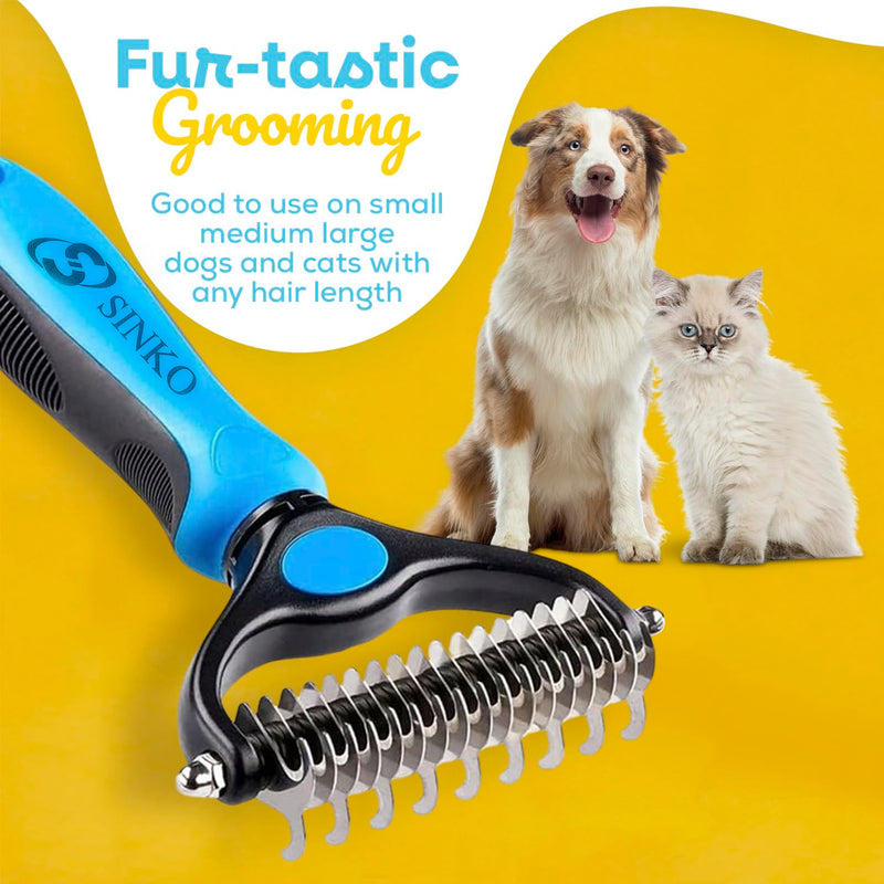 Sinko Undercoat Rake for Dogs, Undercoat Brush for Dogs, Dog Rake Brush for Shedding, Double Coat Dog Brush, Undercoat Brush for Cats, Dog Undercoat Brush Deshedding, Cat Undercoat Brush (Brush only) Brush only - PawsPlanet Australia