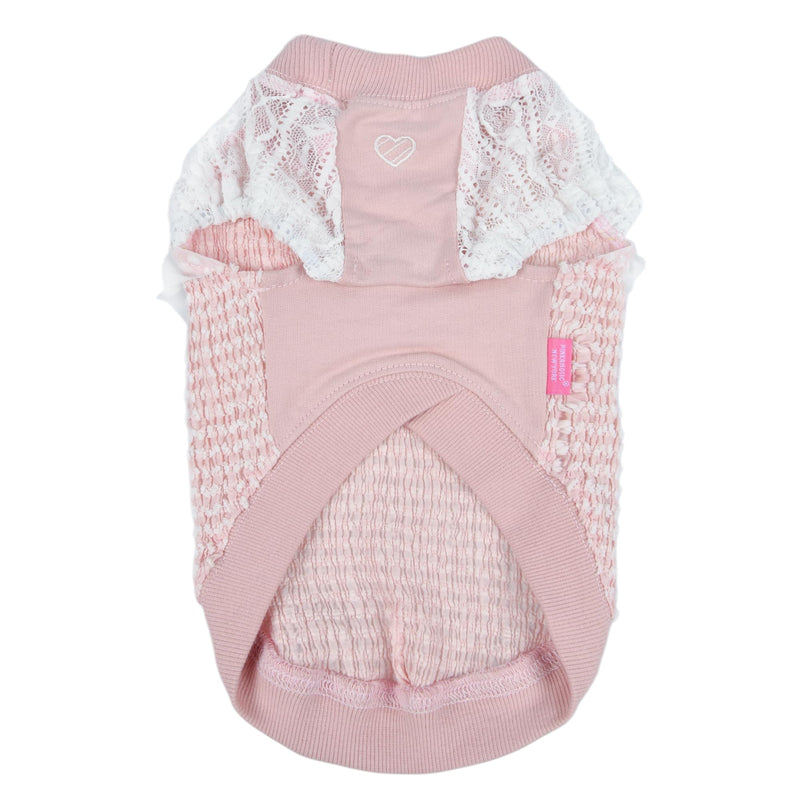 Pinkaholic New York Mary Dog Shirt Round NeckTrendy Fashionable Cute Dog Apparel for Small Dogs, Pink, Small Pink_Mary - PawsPlanet Australia