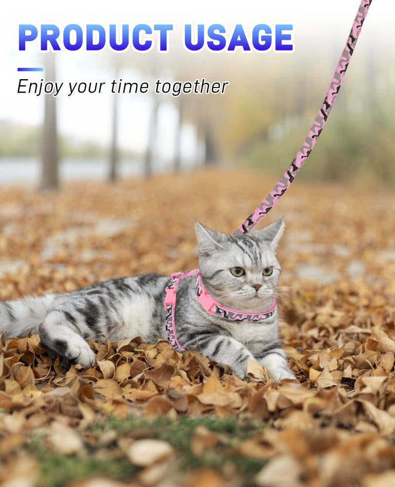 3 Pack Cat Leash and Harness Set, Lightweight Adjustable Collar Escape Proof for Cats - PawsPlanet Australia