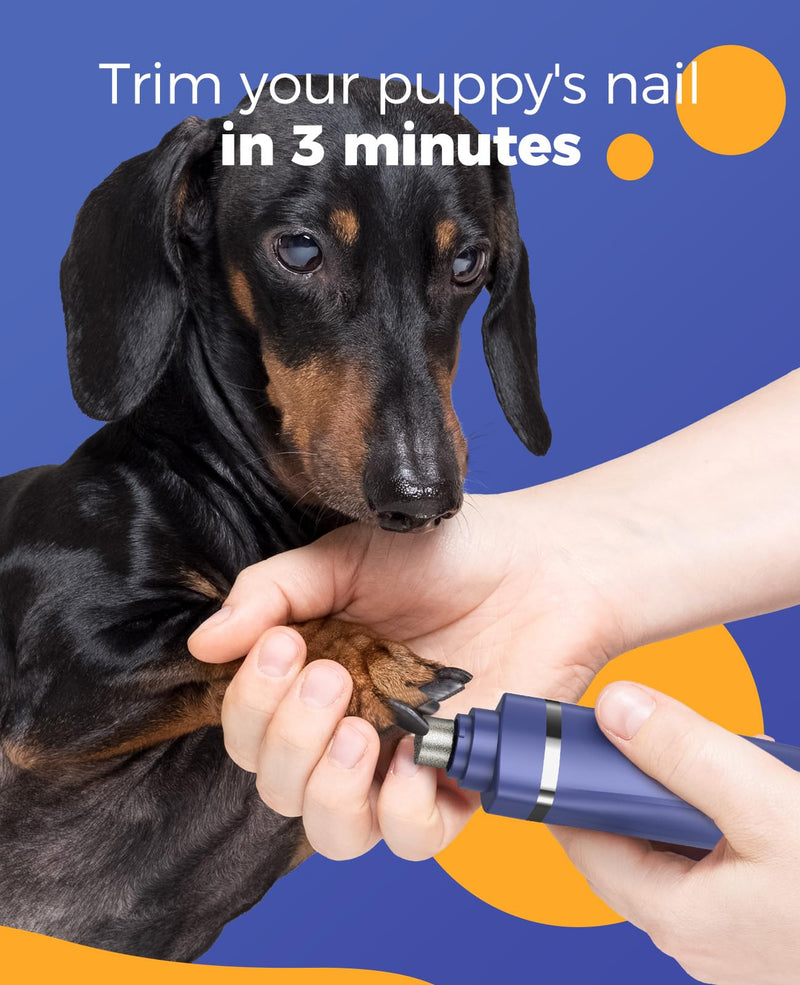 oneisall Small Dog Clippers, Quiet Cordless Dog Paw Trimmer & Nail Grinder, Dog Grooming Kit for Small Dogs with Guards, 2 Speed Dog Trimmers for Small Dogs(Blue)