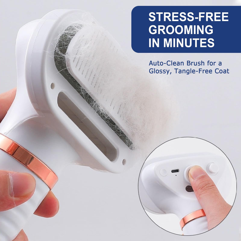 3-in-1 Pet Hair Dryer Brush for Dogs & Cats Portable, Dog Hair Blower & Slicker Brush Adjustable Temp (Low/Middle/High), Overheat Protection