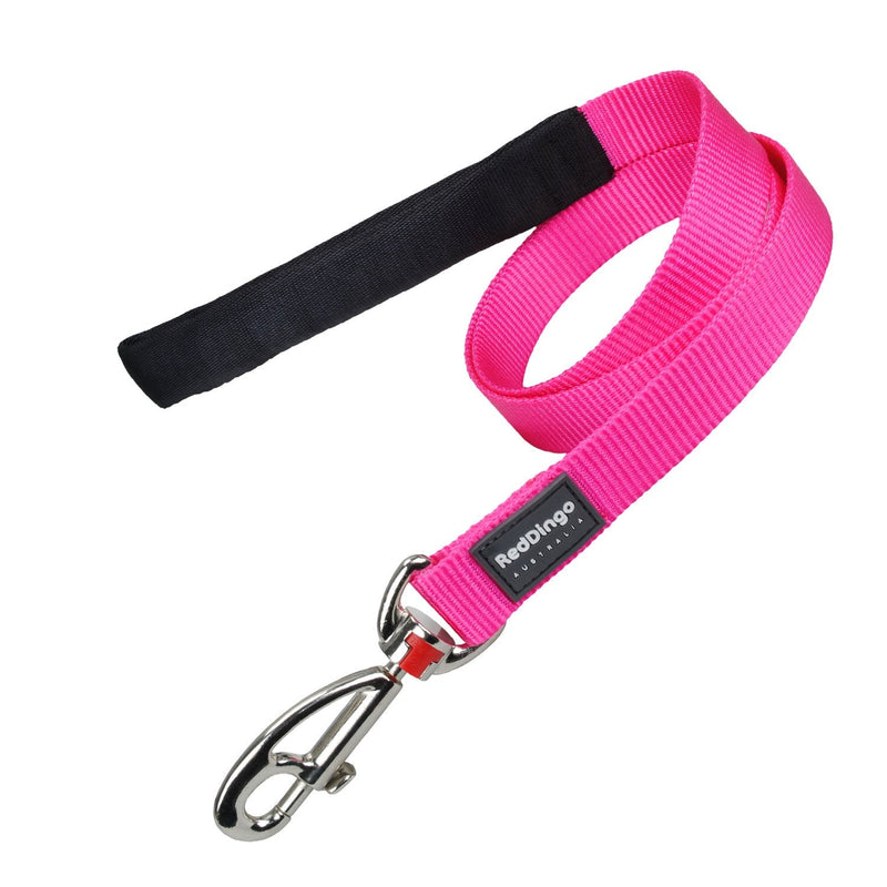 Red Dingo Plain Dog Lead, L, 25 mm x 1.2 m, Classic Hot Pink - PawsPlanet Australia