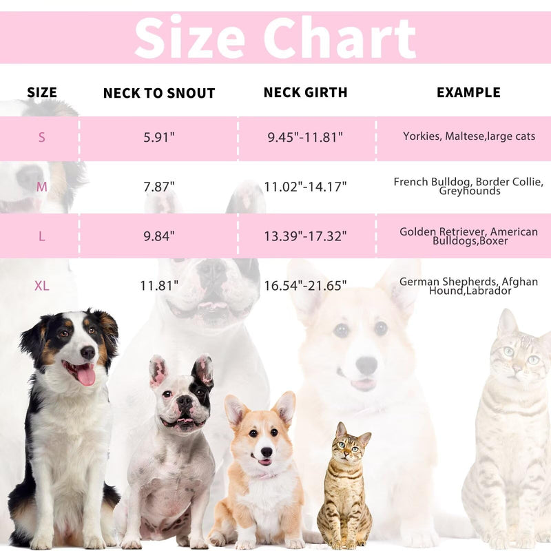 Dog Cone for Dogs After Surgery,Adjustable Protective Dog Recovery Collars & Cones for Large Medium Small Dogs Cats,Comfy Soft Dog Cones Prevent Pets from Touching Stitches Rashes,Wounds,Pink,L L(Neck Girth:13.39"-17.32") Pink - PawsPlanet Australia