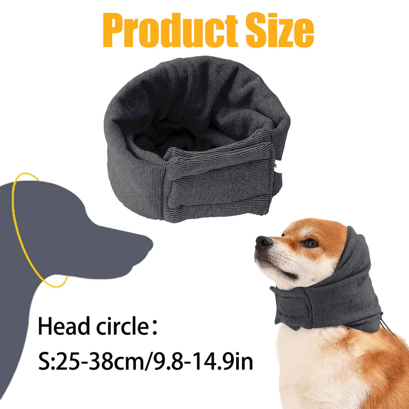 YNR Dog Snood Ear Protector, Noise Protection Calming Hood, Winter Hat, Comfort Dog Ear Muffs, Grey, Size S