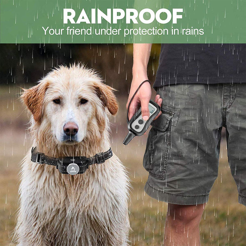 PATPET Dog Training Collar Shock Collar with Remote - 3 Training Modes, Beep, Vibration and Shock, Up to 1000 ft Remote Range, Rainproof for Small Medium Large Dogs Light grey - PawsPlanet Australia
