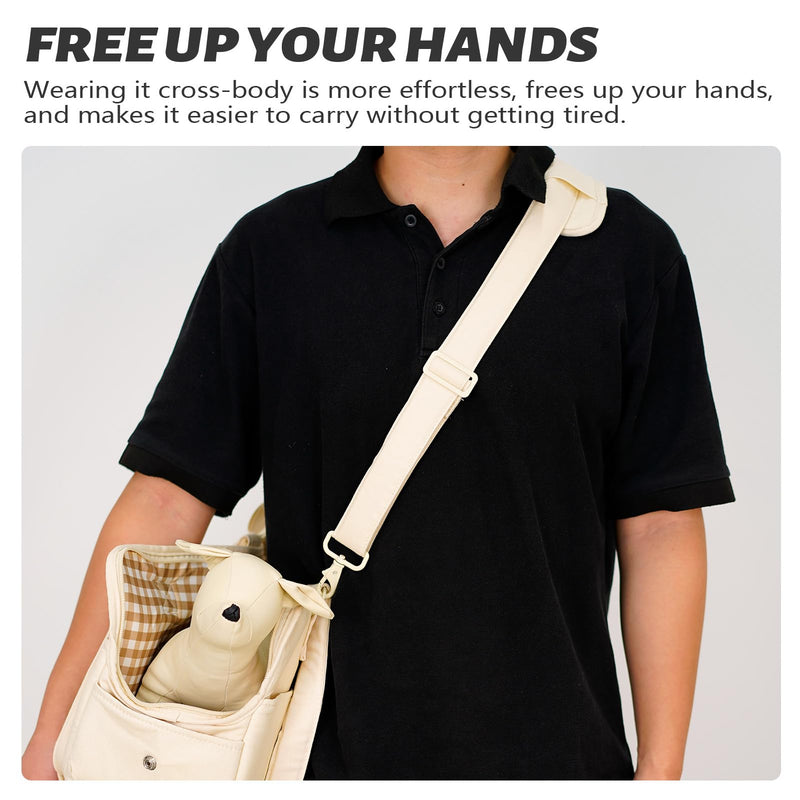 Pet Carrier Strap - Lightweight and Comfortable Pet Carrier Accessories for Easy Travel - Reduces the Load of Carrying Your Pet (Beige) Beige - PawsPlanet Australia