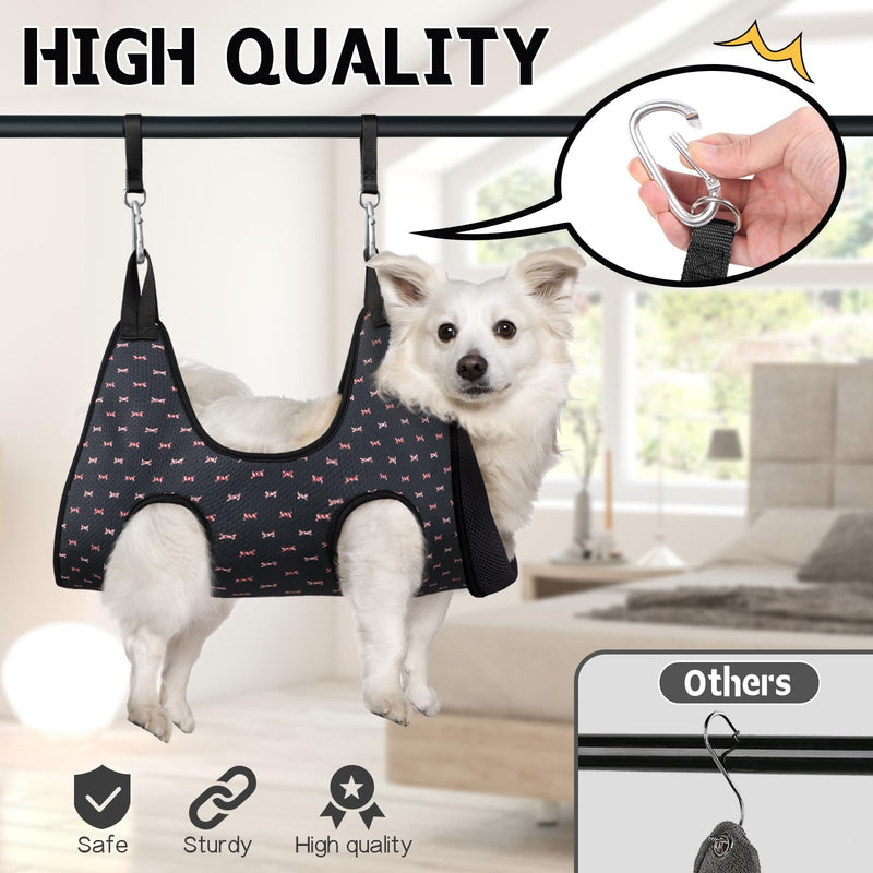 Supet Dog Grooming Hammock Harness for Dogs Cats, Relaxation Pet Nail Clipper Hammock, Restraint Dog & Medium Animal Leashes Sling for Groomingk for Nail Trimming (Black Currant, M) M（ Max 48 Lb：Leg space: 9"-12.5"） Blackcurrant - PawsPlanet Australia