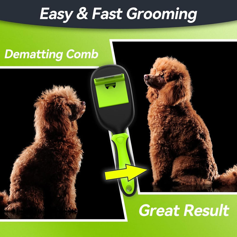Pet Grooming Brush, Double Sided Detachable Shedding Dog Cat Brush, 5 in 1 Dog Grooming Brush for Shedding Long & Short Haired Dogs, Hair Removing, Bath&Massage, Reduce 95% Shedding Hair - PawsPlanet Australia