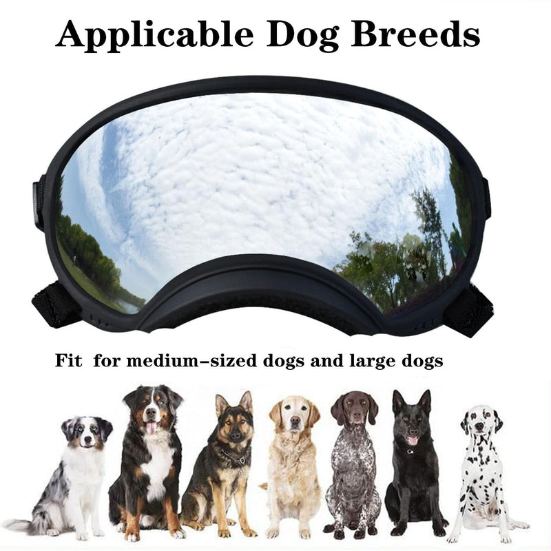 Soft Samll Dog Sunglasses Dog Goggles for Large Breed UV/Wind/Dust Protection Winproof Dog Puppy Sunglasses Pet Glasses Eye Wear with Adjustable Strap (Black Frame & Silver Lens/Small) Black Frame & silver Lens/Small - PawsPlanet Australia
