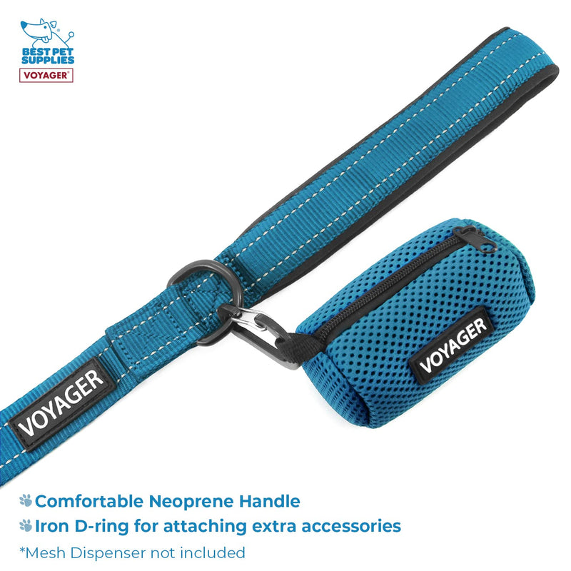 Voyager Step-in Lock Adjustable Cat Harness w. Cat Leash Combo Set with Neoprene Handle 5ft - Supports Small, Medium and Large Breed Cats by Best Pet Supplies - Turquoise/Black Trim, XXS - PawsPlanet Australia