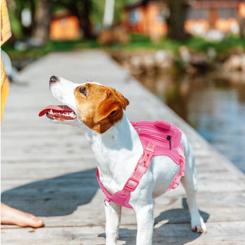 IDOMIK Dog Backpack Harness, No-Pull Dog Backpack with D-Ring for Small Medium Dogs, Cute Self Carrier Backpack for Dogs to Wear, Adjustable Dog Harness Backpack for Traveling Camping Hiking,Pig,XS X-Small Pink Pig - PawsPlanet Australia