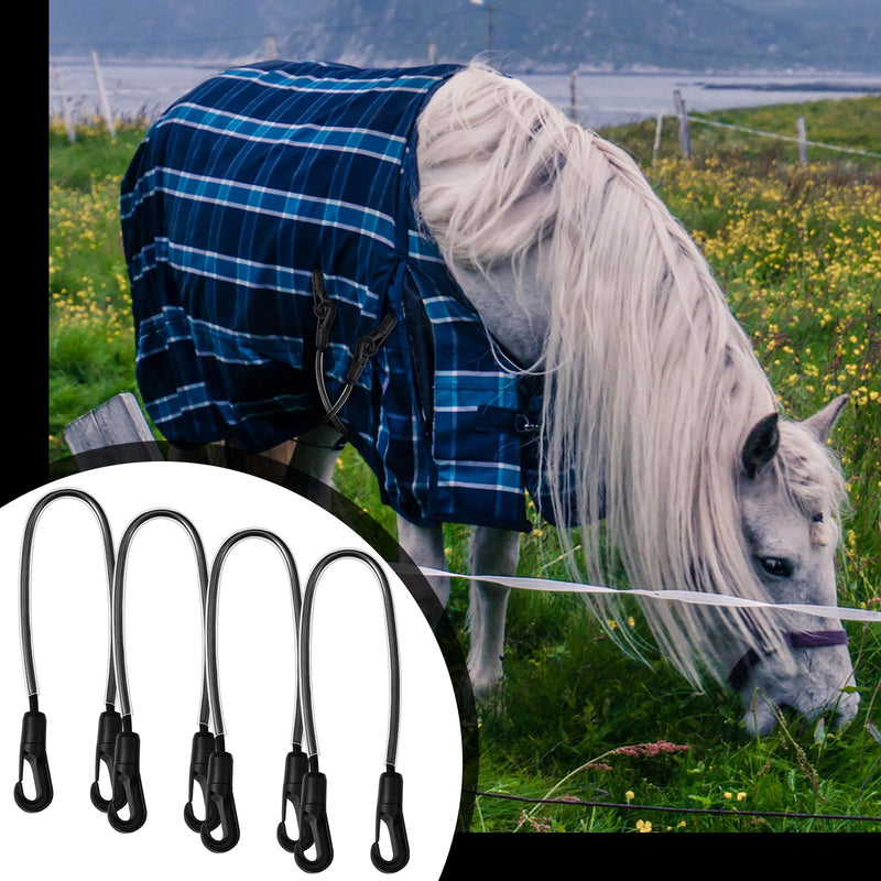 4 Pcs Horse Blanket Straps Adjustable Elastic Tail Strap with Double Ended Clips Stretchy Horse Blanket Leg Straps Replacement Elastic Legs Strap,16 inch - PawsPlanet Australia