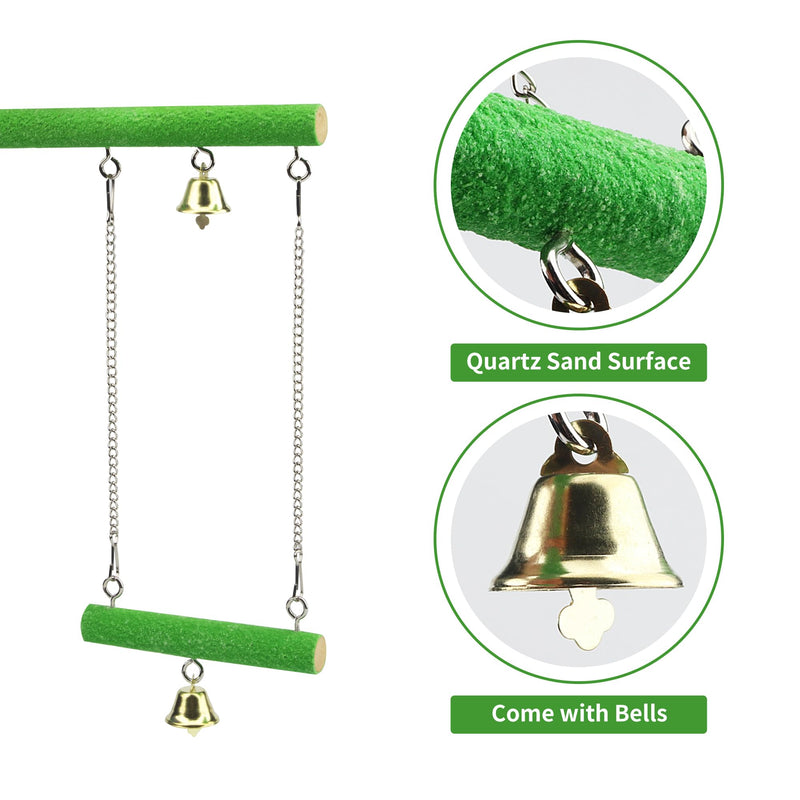 Bird Perches for Cage, Natural Wood Platform Bird Swing Bird Perch Stand Paw Grinding Stick for Parakeet Cockatiels Lovebirds Cage Accessories Pattern 2 - PawsPlanet Australia
