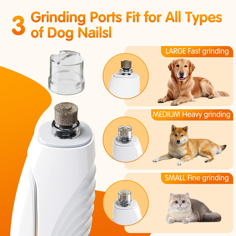 IJIAMY 2-in-1 Dog Nail Clippers & Dog Nail Grinders with 2 LED Lights, Ultra-Quiet, USB Rechargeable, Multiple Grinding Methods, and Splash Guard for Small, Medium, and Large Dogs & Cats
