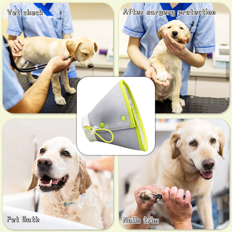 Vehomy Cat Recovery Collar Adjustable Cat Dog Cone Collar Pet Elizabethan Collar Soft Lightweight Dog E Collar for Cat Kitten Puppy to Stop Licking Wounds After Surgery Grey L Large - PawsPlanet Australia