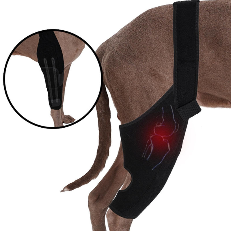 Dog Hip Support | Dog Leg Protection - Metal Strip Rear Leg Support - Breathable Rear Leg Support for Large Dogs Black M