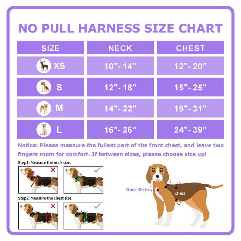 Small Dog Harness, Dog Harness Small Sized Dog, No Pull Pet Harness with 2 Leash Clips, Adjustable Soft Padded Dog Vest Harnesses, Reflective No-Choke Pet Oxford Vest Purple - PawsPlanet Australia