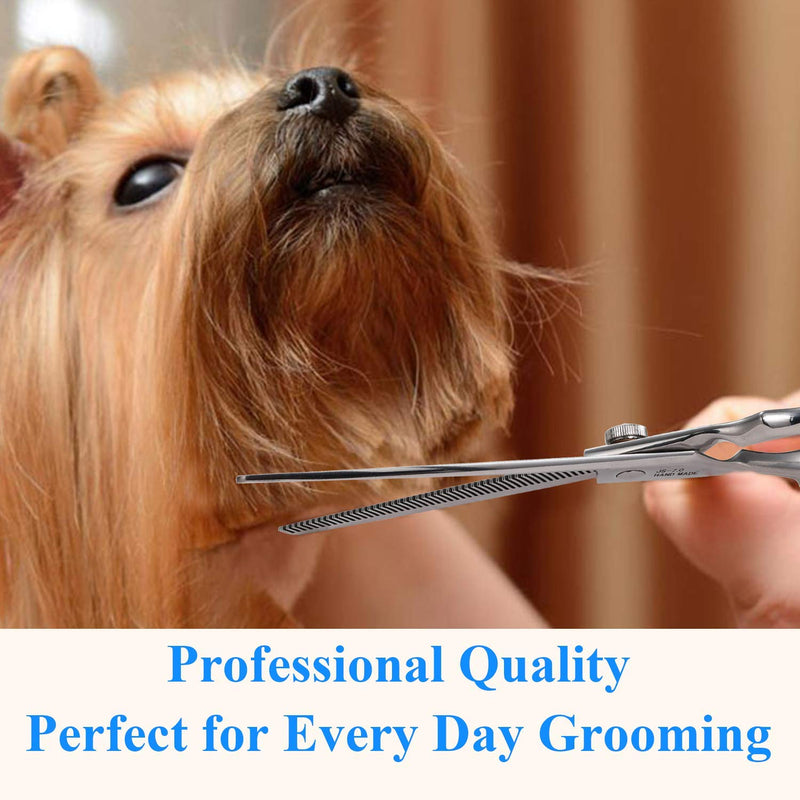 JASON Left Handed 7" 50 Teeth Blending Dog Grooming Scissor, Ergonomic Cats Grooming Thinning Shears Pets Trimming Kit with Offset Handle and a Jewelled Screw, Sharp, Comfortable Blender Christmas Left Hand 7 inches Blender - PawsPlanet Australia