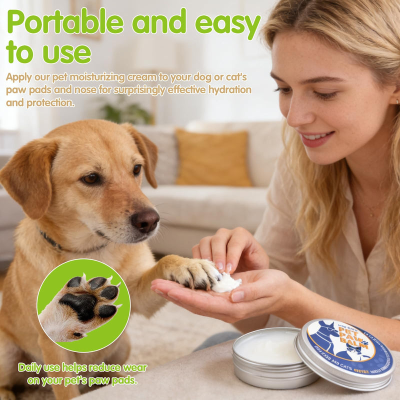Dog Paw Balm Lick-Safe Paw Balm for Dogs & Cats, Natural Moisturizer with Organic Coconut Oil Quickly Nourishes and Repairs Dry, Cracked Paws and Nose - PawsPlanet Australia