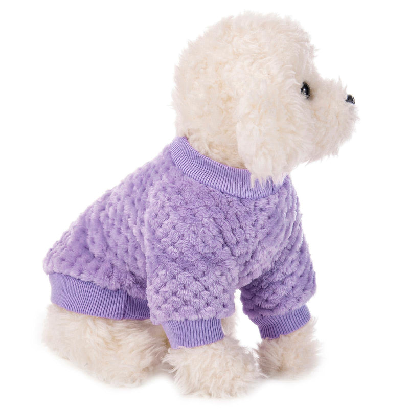 POMIU Dog Sweater, Dog Sweaters for Small Medium Dogs or Cat, Warm Soft Flannel Pet Clothes for Dogs Girl or Boy, Dog Shirt Coat Jacket (Peach+Purple+Rose, Medium) Peach+Purple+Rose - PawsPlanet Australia
