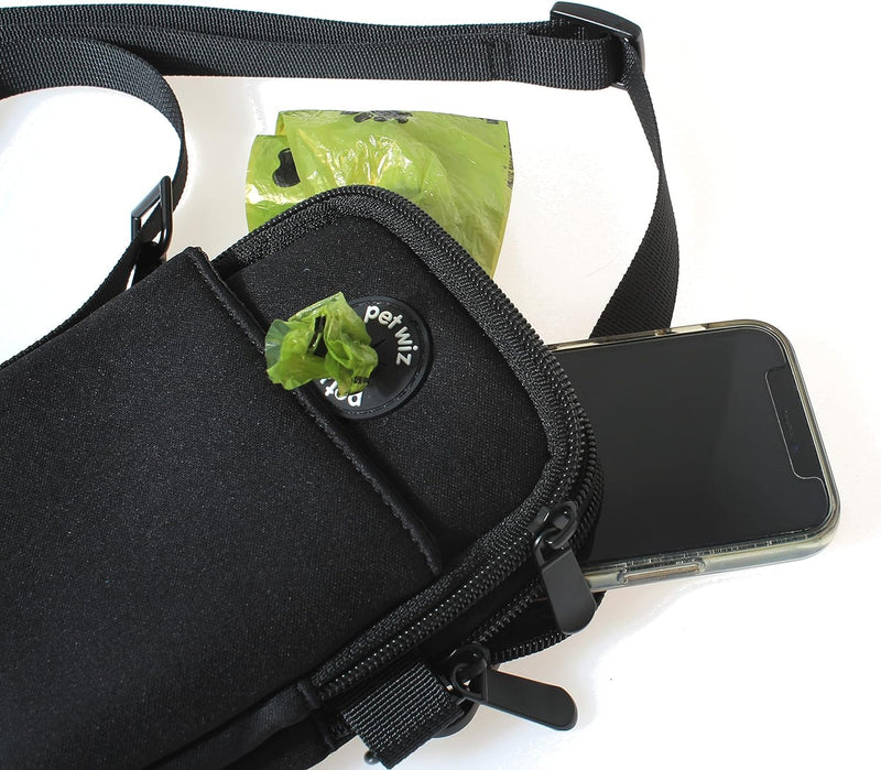 pet wiz Slim & Lightweight Dog Walking Bag with Detachable and Adjustable Strap, Water Resistant Neoprene - PawsPlanet Australia
