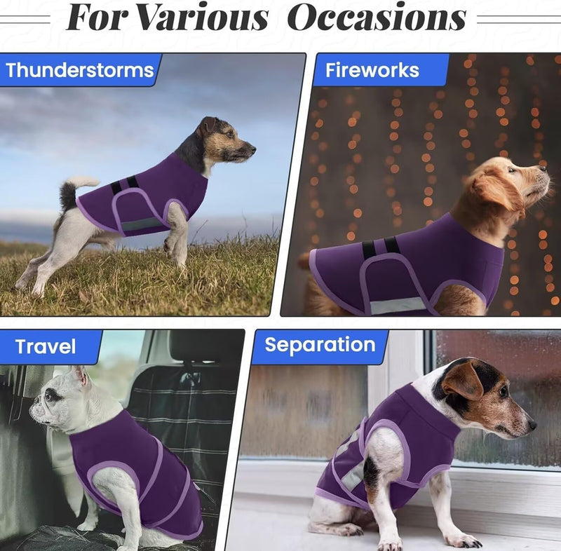IECOii Dog Anxiety Vest,Comfy Pet Calming Jacket,Adjustable Relief Coat for Dog Anti-Anxiety Jacket for Thunderstorm,Firework, Separation,Travel,Vet Visit,Pet Calming Shirt,Keep Doggy Calm,Purple,XS XS(Chest Girth:11.8-16.1") Purple