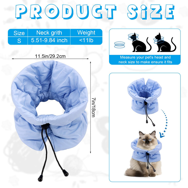 Cat Recovery Collar, Soft Adjustable Cat Cone, Cat Elizabethan Collar Cat Neck Protective Collar Neck Collar After Surgery for Cats Kitten Prevent from Licking Wounds (S) - PawsPlanet Australia