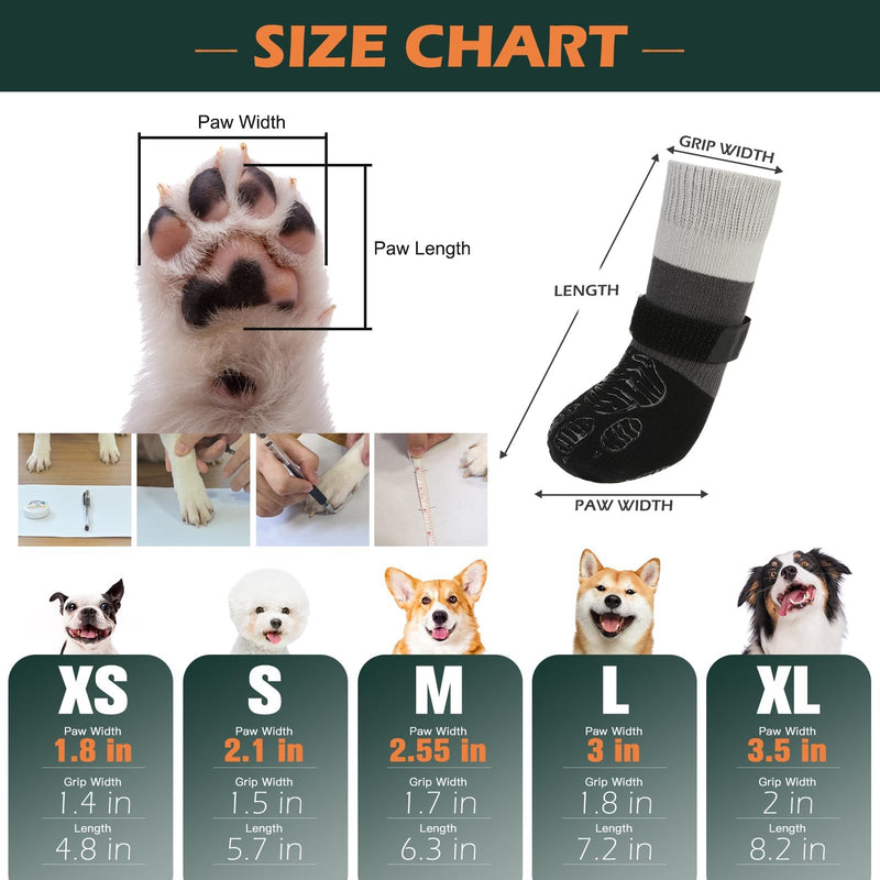 EXPAWLORER Anti Slip Dog Socks to Prevent Licking Paws, Dog Shoes for Hot Pavement, Dog Booties for Hardwood Floors, Dog Boots & Paw Protectors with Grippers for Small Medium Large Senior Dogs Black L - PawsPlanet Australia