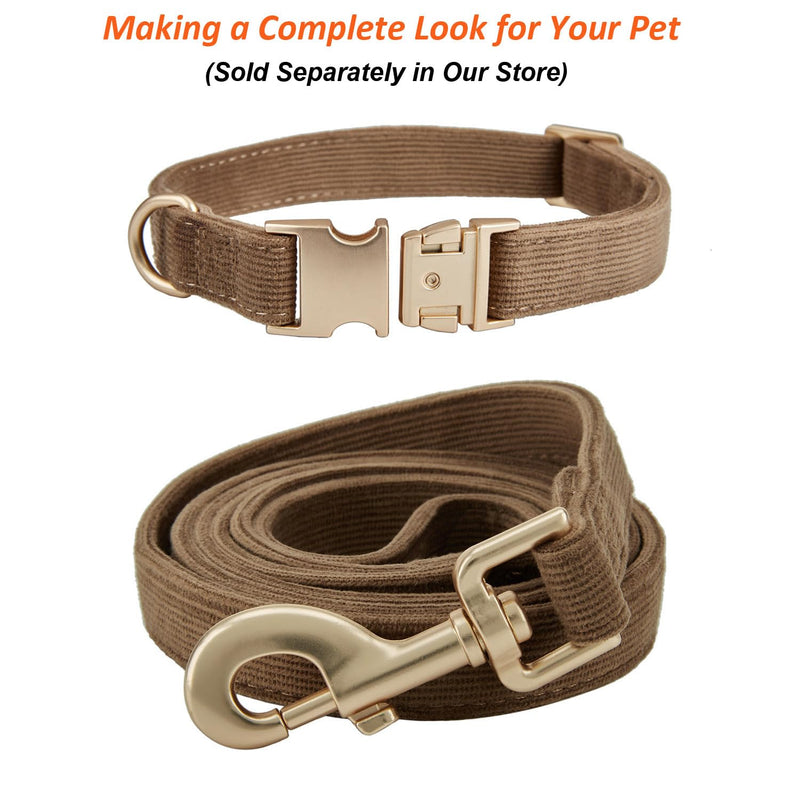 Corduroy Dog Leash 5 Ft Length for Small Medium Large Dogs (Brown,Small) Small (Pack of 1) Brown - PawsPlanet Australia