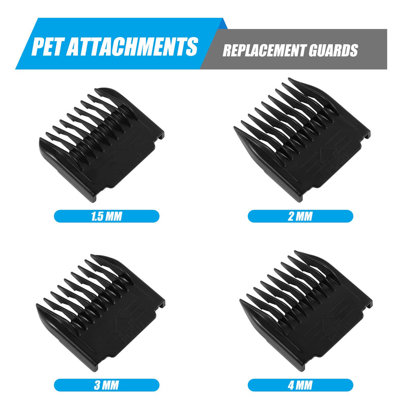 Replacement Blade for Most HOLDOG & oneisall Dog Grooming Clippers, Snap-in Replacement Blades Fit for Most Low Noise Dogs Cats Grooming Clipper, (2 Pack Blade + 4 Pcs Guards)