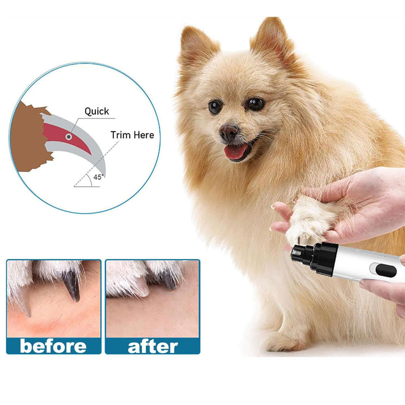 Silent Groom Pro, 2026 New Silent Pet Nail Grinder, Dog Silent Nail Grinder for Dogs Silent Dog Nail Trimmer, Rechargeable USB Charging Electric Pet Nail Grinder Nail File for Pet-1+2*Replacement Head - PawsPlanet Australia
