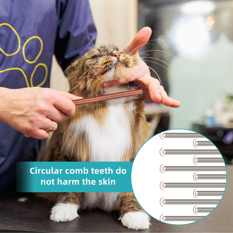 3PCS Solid Wood Pet Comb for Cats Dogs & rabbits,Stainless Steel TeethComfort and safety,Removes Tangles and Loose Fur, Grooming Comb for Small Medium Pets - PawsPlanet Australia